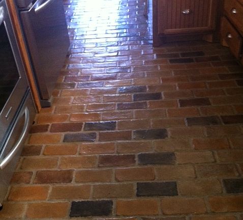 Brick paved floor