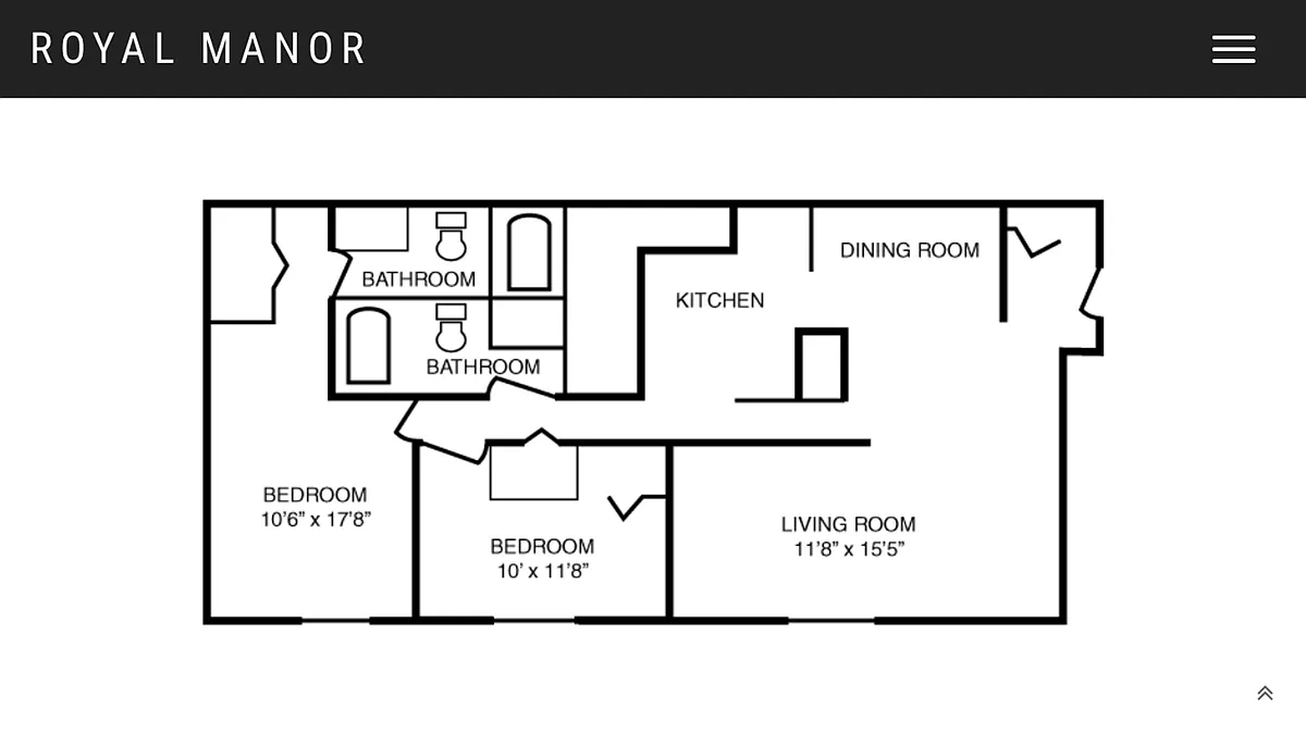 Floor plan 2 Bedroom - 2 Full Bath
