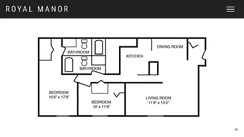 Floor plan 2 Bedroom - 2 Full Bath
