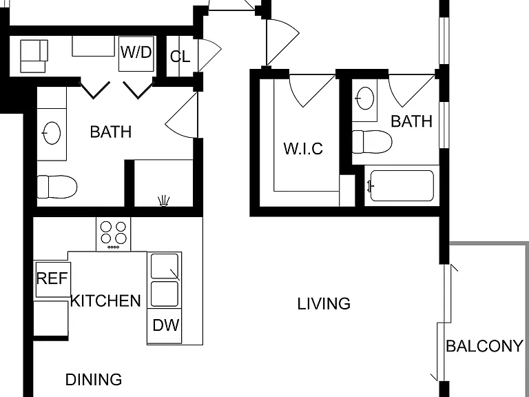 Water | 2-Bedroom Floorplan Water | 2-Bedroom Floorplan