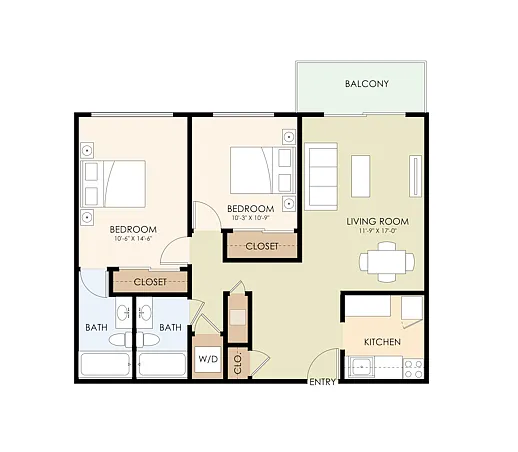 Floor plan 2 bedroom
