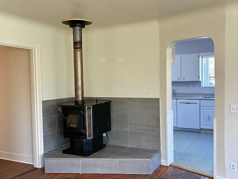 Large pellet stove puts out a lot of heat