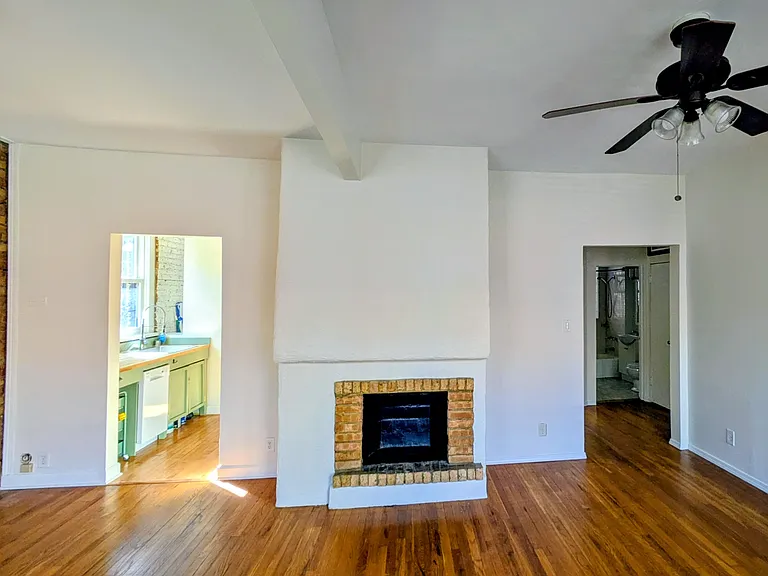 Kitchen on the left, foyer on the right.