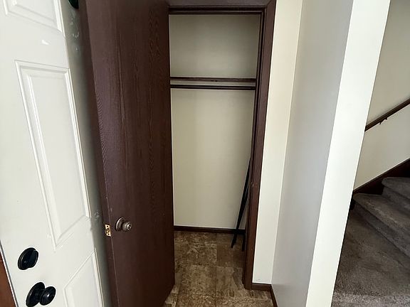 Convenient coat closet right inside the front door