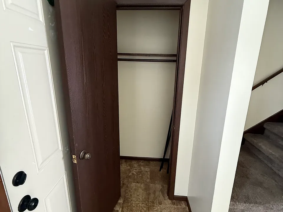 Convenient coat closet right inside the front door