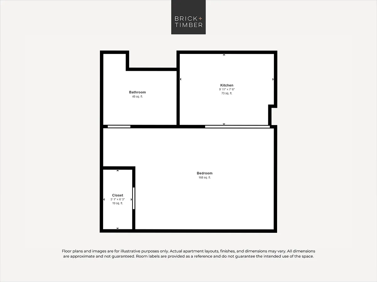 Floor plan Studio 1 Bath