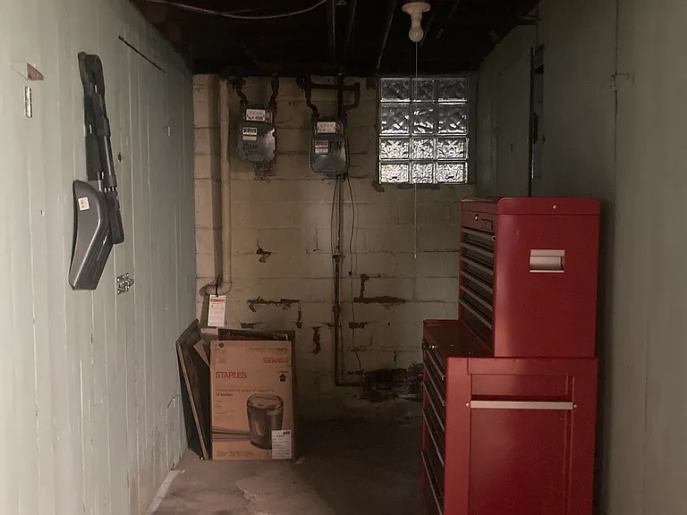 Basement hallway to storage units
