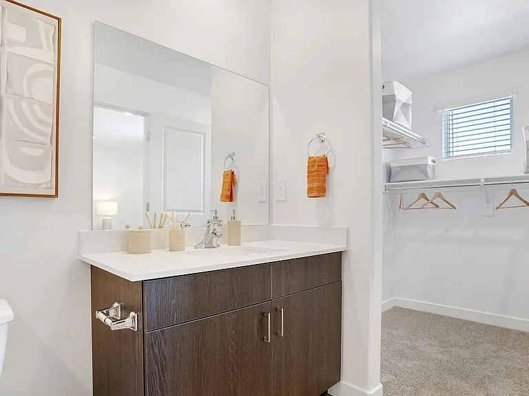 PRIMARY BATHROOM AND WALK IN CLOSET