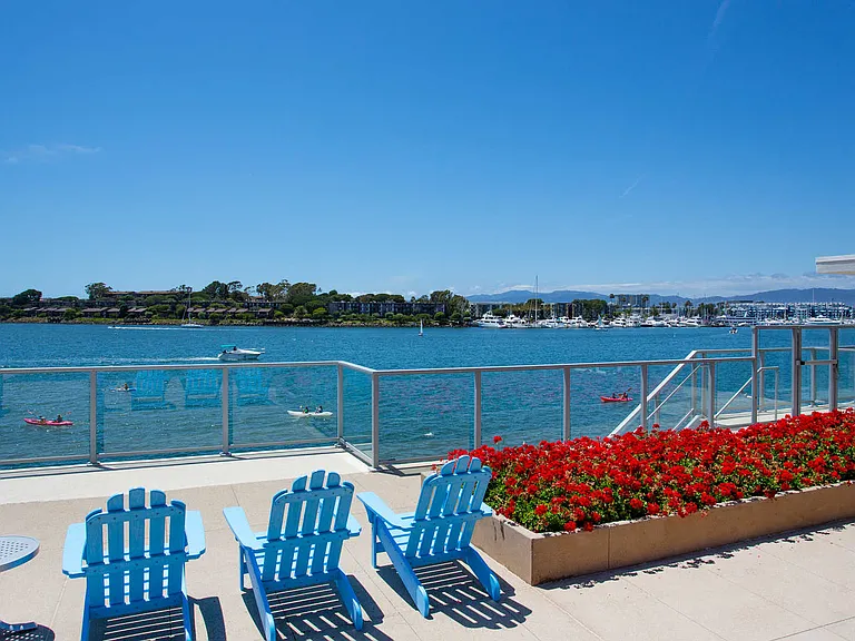 Patio with Marina and Pacific Ocean Views
