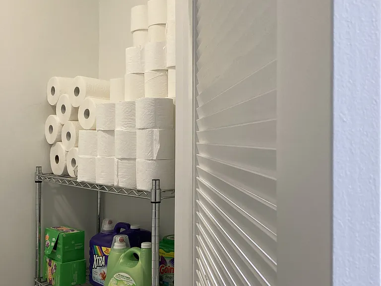 Laundry storage rack.