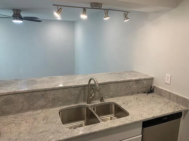 New sink and pull out facet, night light AC outlet