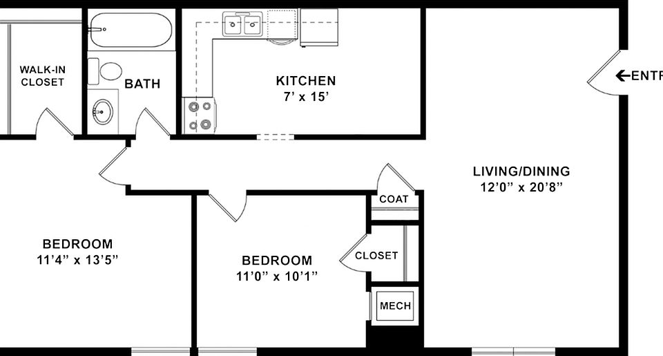2 Bedroom Layout 2 Bedroom Layout