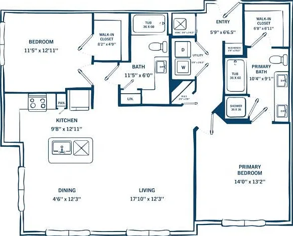 B2-H | 2 bed 2 bath | 1218 sq ft B2-H | 2 bed 2 bath | 1218 sq ft