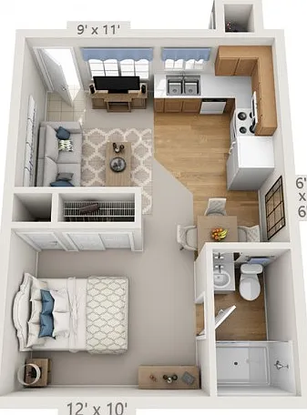 Floor plans are artist's rendering. All dimensions are approximate. Actual product and specifications may vary in dimension or detail. Not all features are available in every apartment. Prices and availability are subject to change. Floor plans are artist