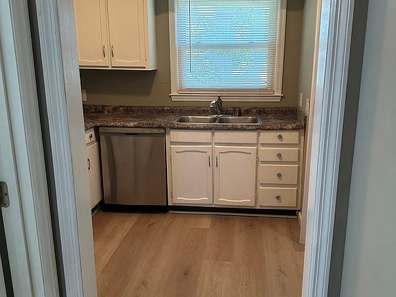 Kitchen with white cabinets