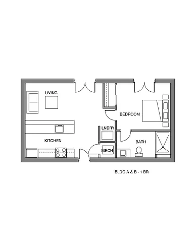 Floor plan 1 Bedroom Regular