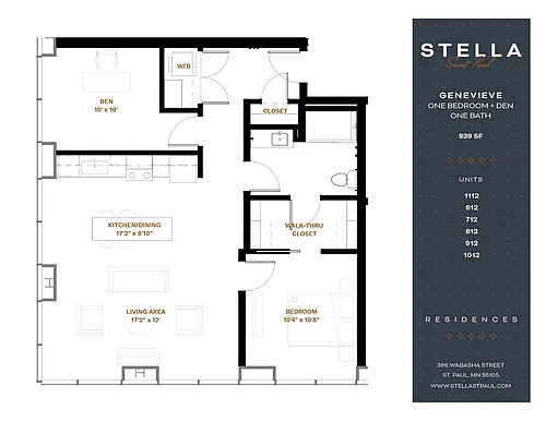Floor plan Genevieve | 1 + Den