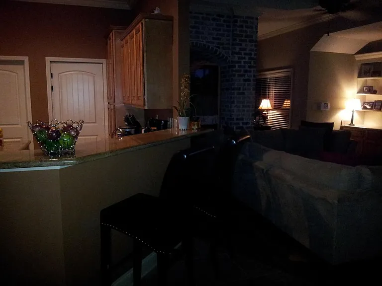 shows the open floor plan