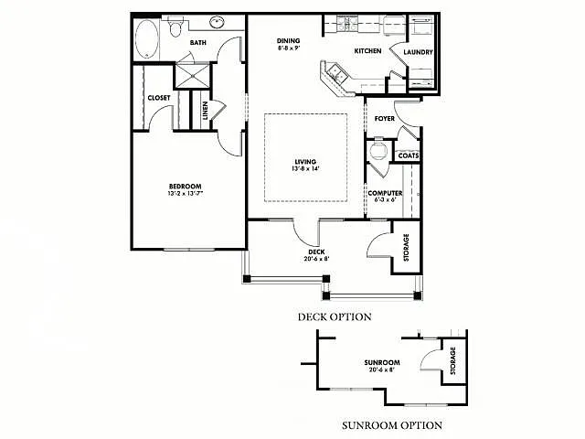 Floor plan A1 With Deck Option