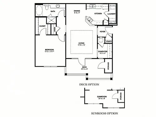 Floor plan A1 With Deck Option