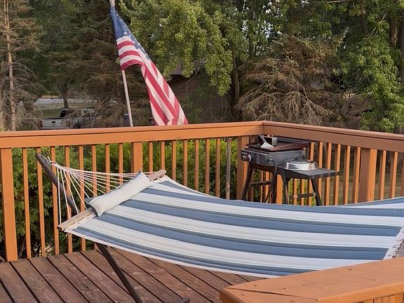 Back deck off dining room.