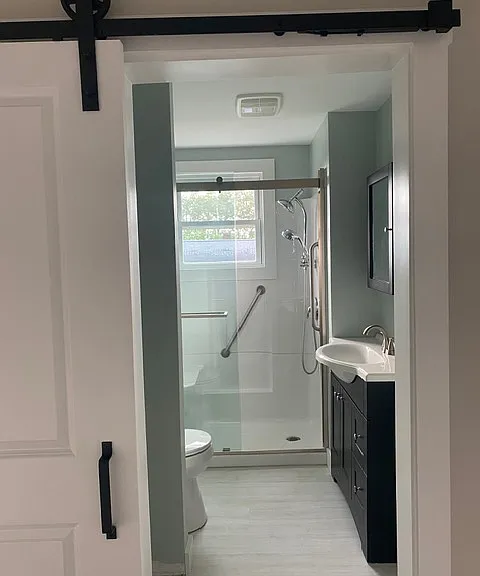 bathroom with laundry