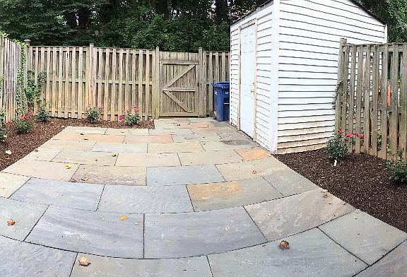 Rear Yard & Flagstone Patio & Storage Shed (4 ft x 8 ft)