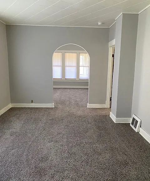 looking from kitchen to living room