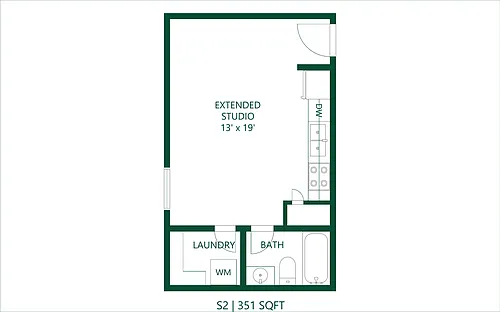 Floor plan 0 bedroom 1 bath