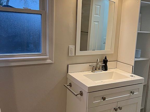 Bathroom with large storage