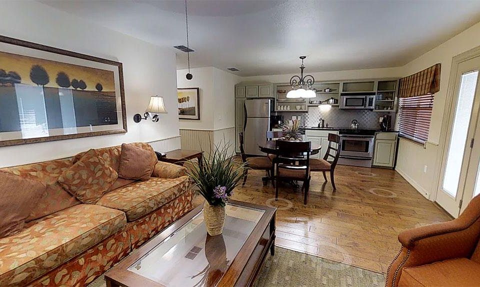 Living room area in condo 