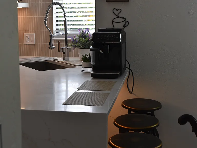 breakfast area with automatic expresso machine