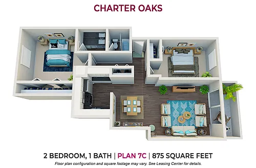 Floor plan Two Bedroom Plan 7C