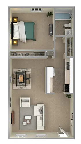 Floor plan 1 Bed 1 Bath