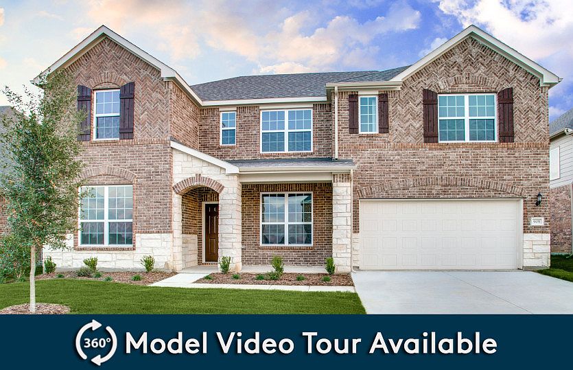 The Mansfield, a 2-story home with shutters, shown with Home Exterior D