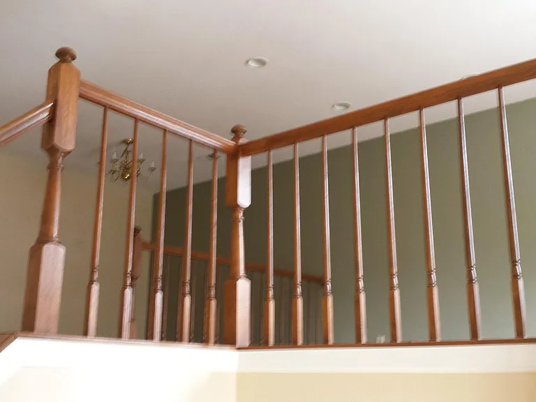 stairs up to open area living room