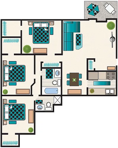 Floor plan 3 Bedroom