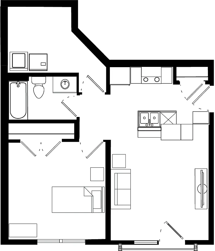 Floor plan 1X1 S
