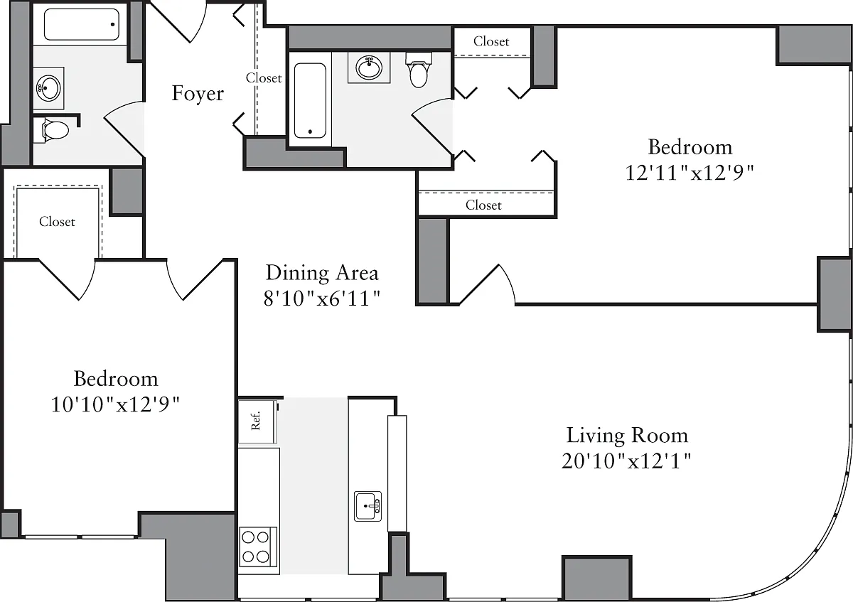 Floor plan 2 Bedrooms I