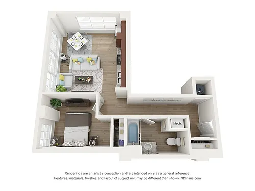 Floor plan 1 Bedroom A