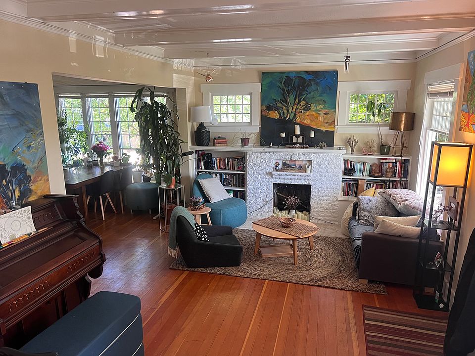 shared living room and dining room, furnished
