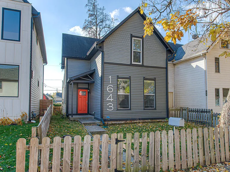 Front view with fence.