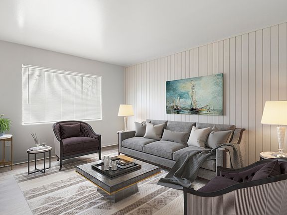 All 1 Bedroom Floor Plans feature neutral interiors, hardwood and carpet flooring, walk-in closets, window coverings, heat/air conditioning and are cable-ready. Upgraded finishes and washer/dryers available in select units.