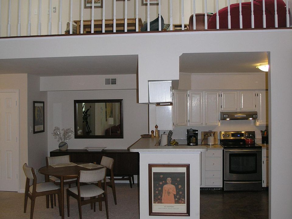Kitchen, dining room and loft above