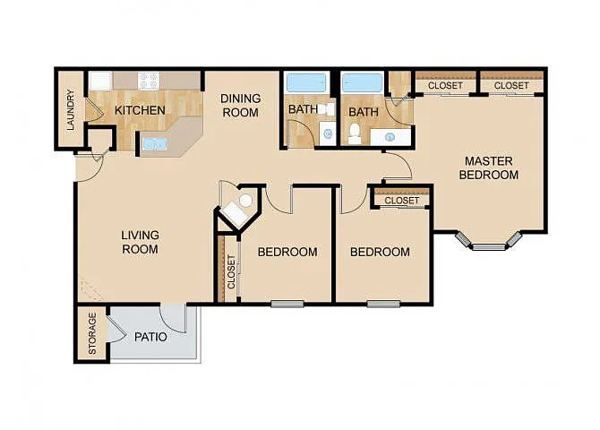 Floor plan 3 Bedroom - Merrill