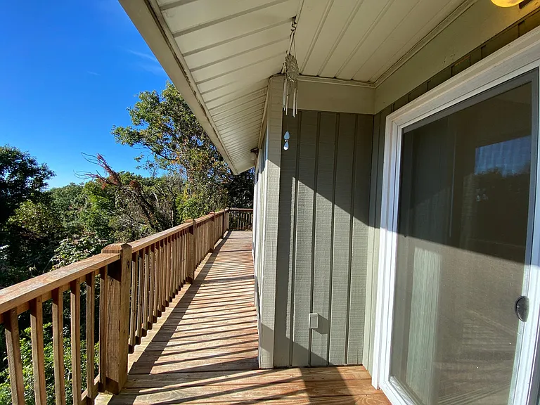 Private deck extends over 30 feet