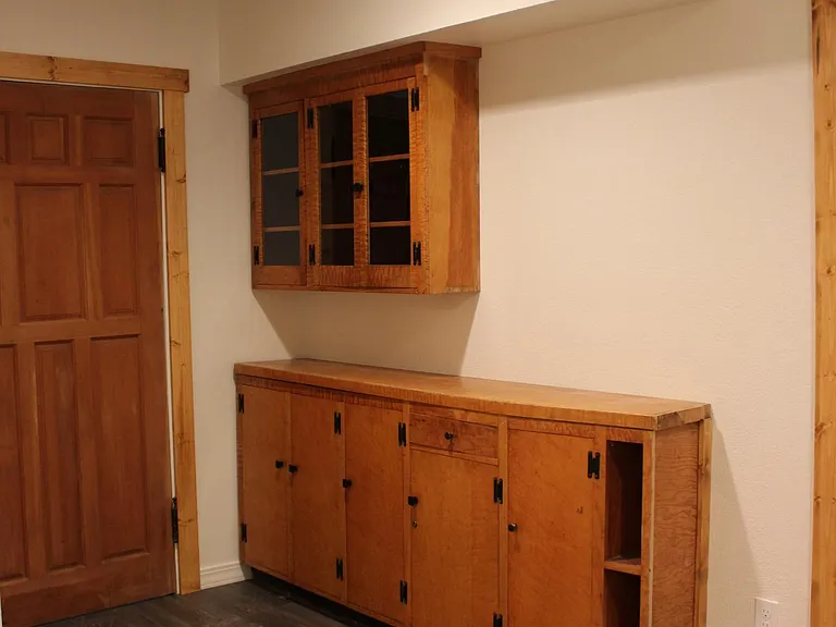 Storage cabinets.