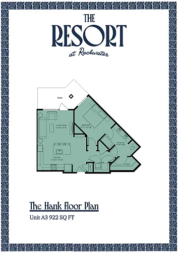 Floor plan The Hank one bedroom-one bath