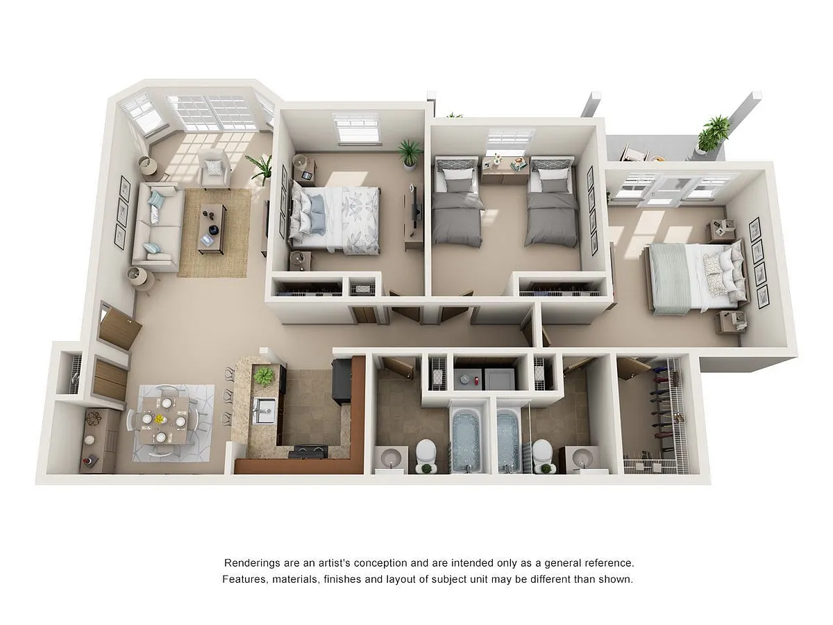 Floor plan 3 Bedroom Flat