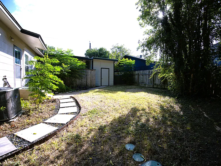 Spacious fenced yard.